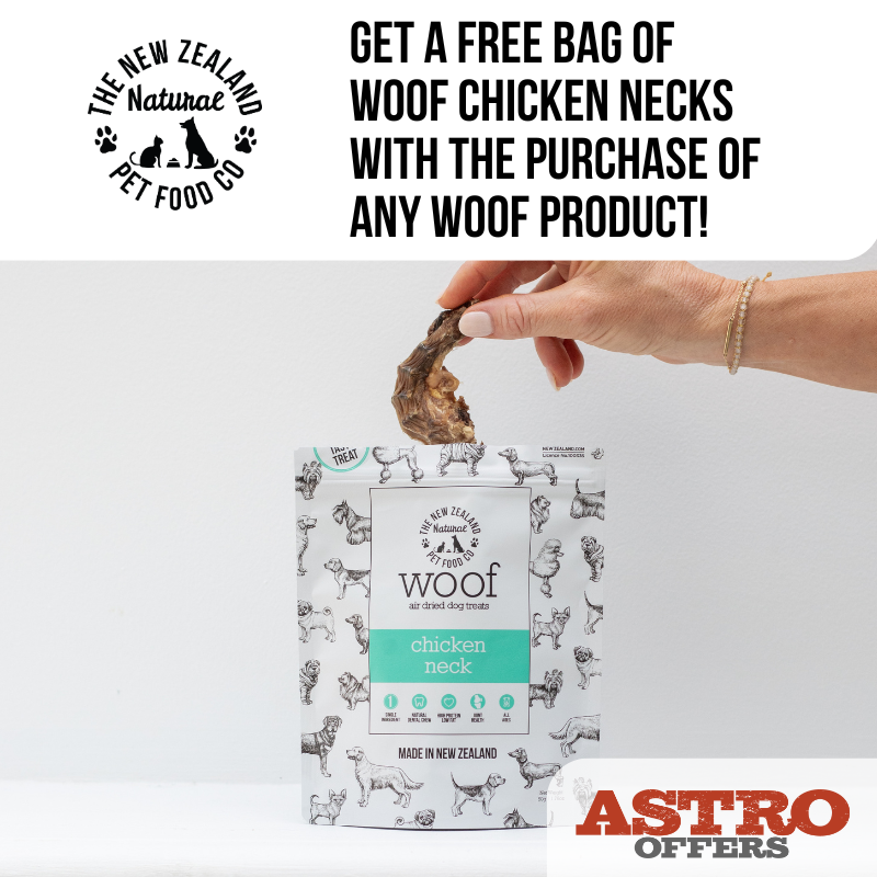 Astro | NZ Natural Pet Food | FREE Woof Chicken Necks with Woof Purchase