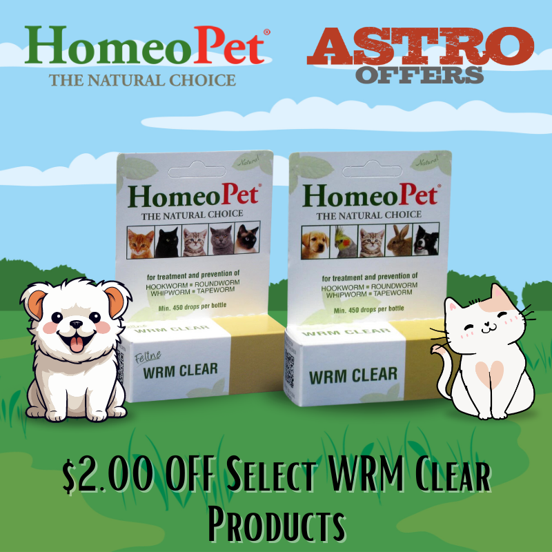 Astro | HomeoPet | $2.00 OFF Select WRM Clear Products