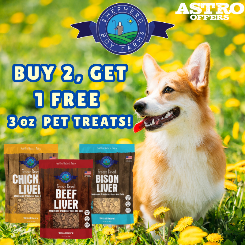 Astro | Shepherd Boy Farms | Buy 2, Get 1 FREE on 3oz Pet Treats
