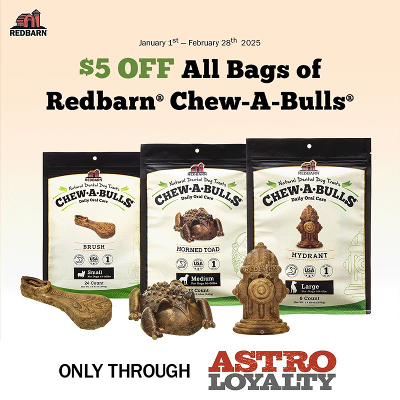 Astro | Redbarn | $5.00 OFF Chew-A Bulls Dental Bags