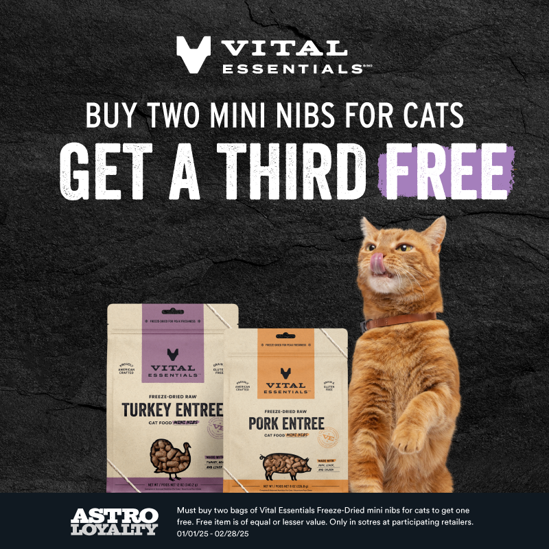 Astro | Vital Essentials | Buy 2, Get 1 FREE on Cat Freeze-Dried Mini Nibs Entrees