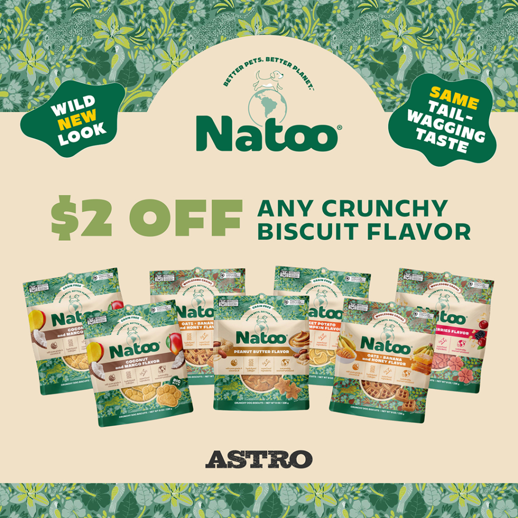 Astro | Natoo | $2.00 OFF Crunchy Biscuits for Dogs