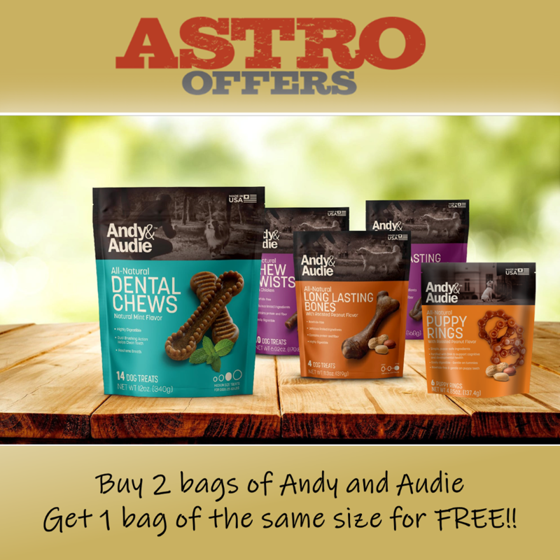 Astro | Andy and Audie | Buy 2, Get 1 FREE on Small Bags (5.9oz-6.7oz)
