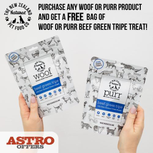 Astro | NZ Natural Pet Food | FREE Beef Green Tripe with Qualifying Purchase