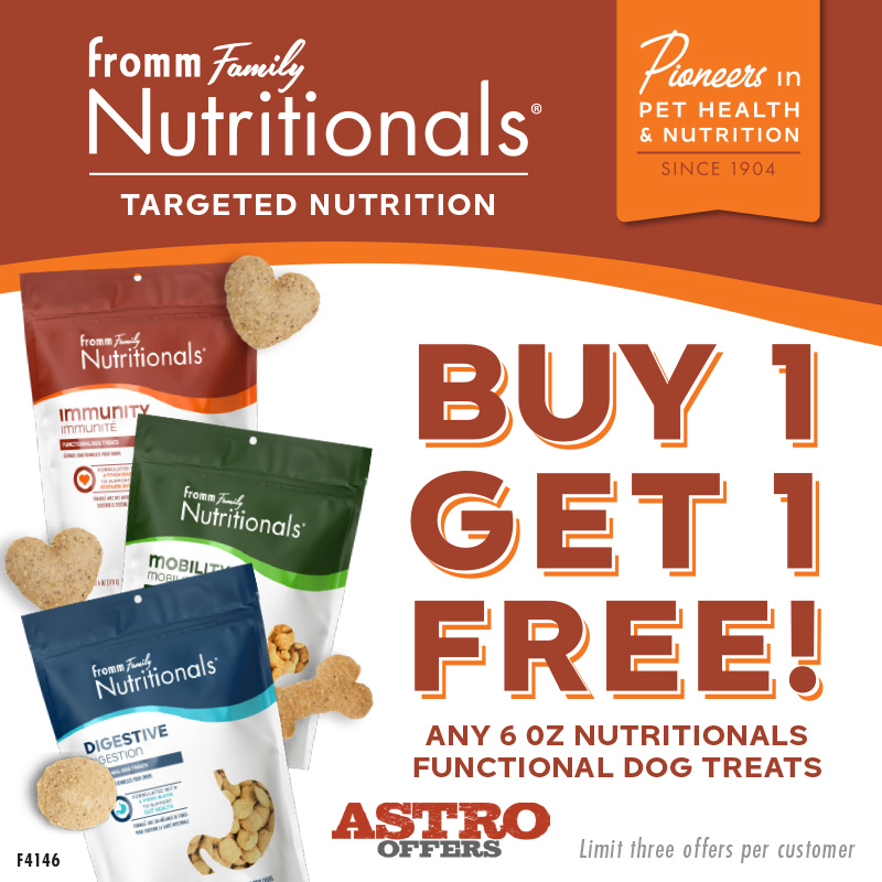 Astro | Fromm | Buy 1, Get 1 FREE on Nutritionals Dog Treats!