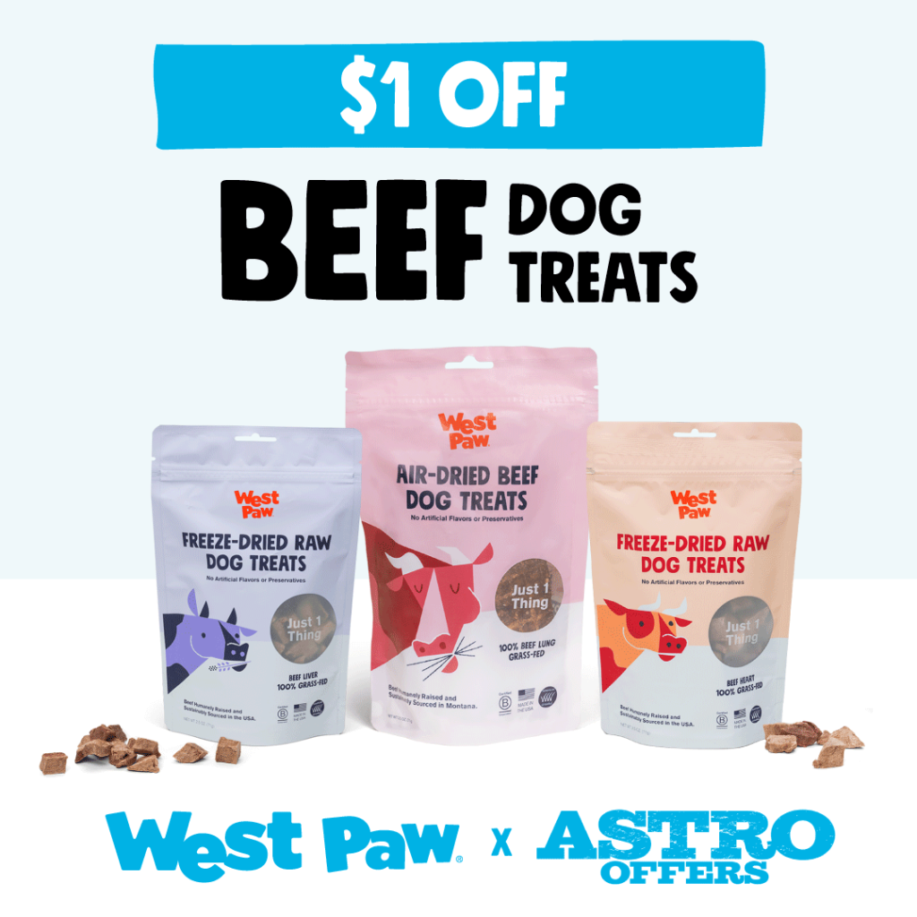 Astro | West Paw | $1.00 OFF Beef Dog Treats