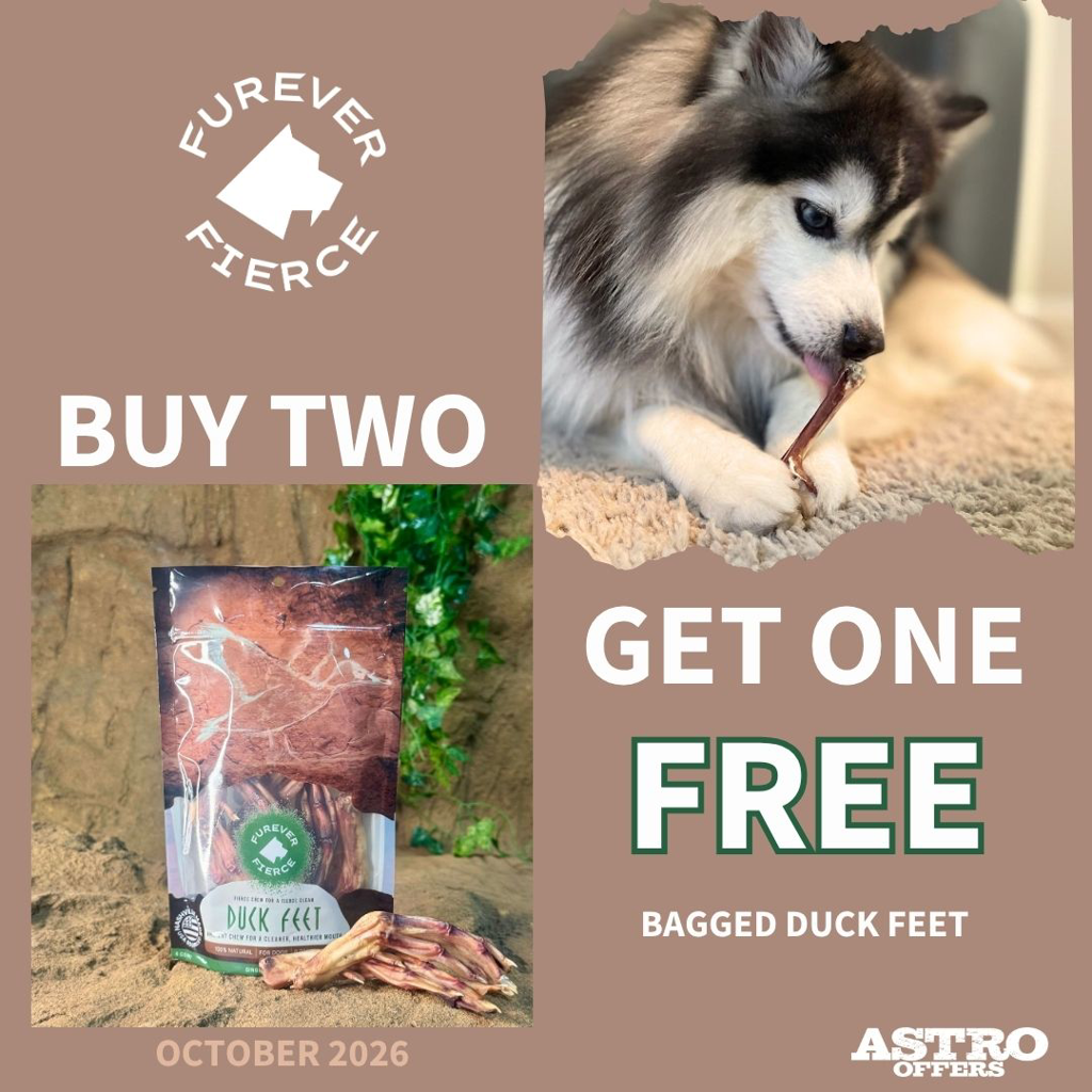 Astro | Furever Fierce | Buy 2, Get 1 FREE on Bagged Duck Feet