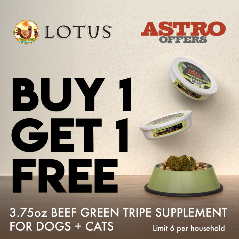 Astro | LOTUS | Buy 1, Get 1 FREE on 3.75oz Beef Green Tripe Supplement