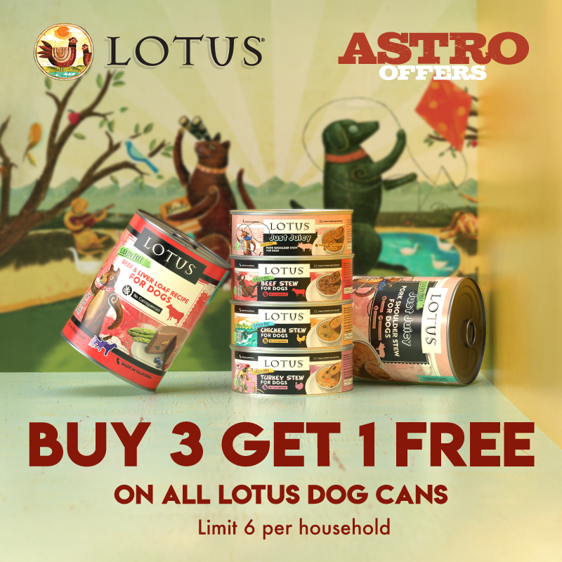 Astro | LOTUS | Buy 3, Get 1 FREE on Lotus Dog Cans