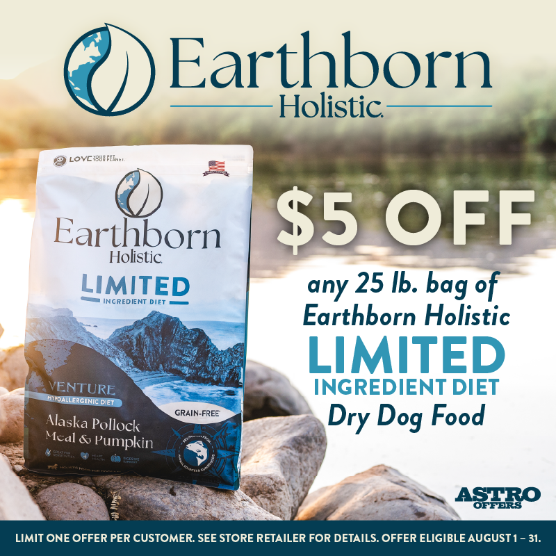 Astro | Earthborn Holistic | $5.00 OFF 25lb Venture Limited Ingredient Diets