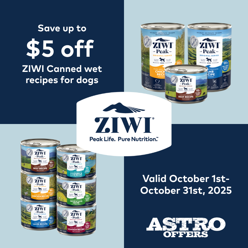 Astro | ZIWI | Dollars OFF Canned Recipes for Dogs