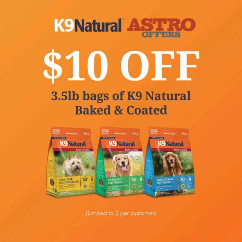 Astro | K9 Natural | $10.00 OFF 3.5lb Baked & Coated