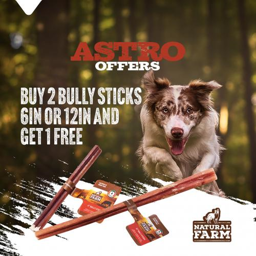 Astro | Natural Farm Pet (Private Offer) | Buy 2, Get 1 FREE on  Select Single Odor Free Bully Sticks