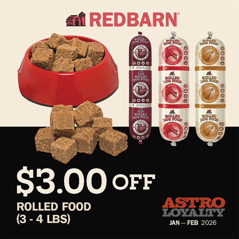 Astro | Redbarn | $3.00 OFF 3lb-4lb Rolled Food