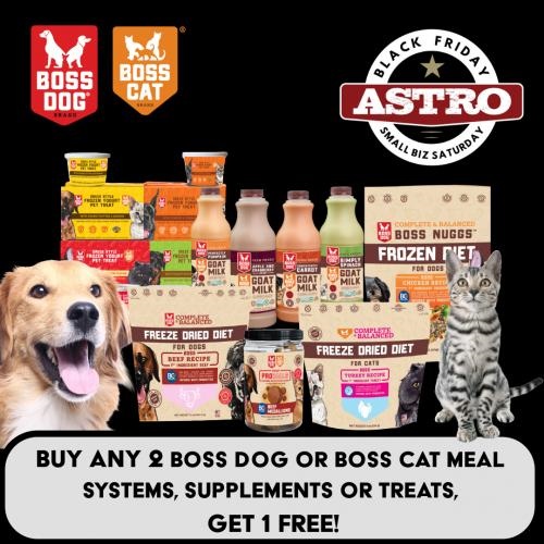 Astro | Boss Nation Brands | Black Friday | Buy 2, Get 1 FREE on Meal Systems, Supplements or Treats
