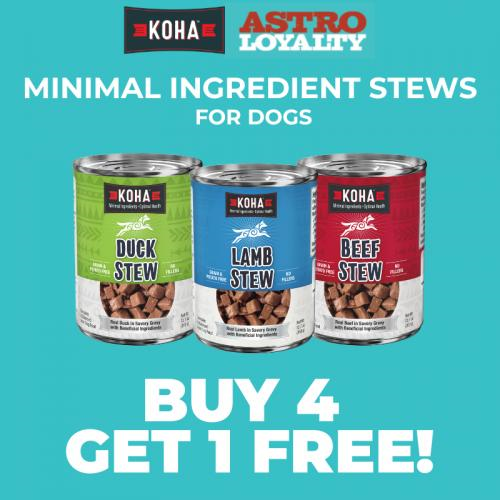 Astro | KOHA | Buy 4, Get 1 FREE Minimal Ingredient Stews for Dogs 