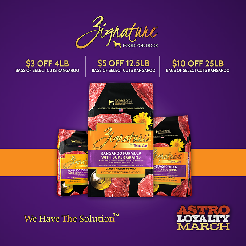 Astro | Zignature | Dollars OFF Select Cuts Kangaroo Formula Dry Dog Food
