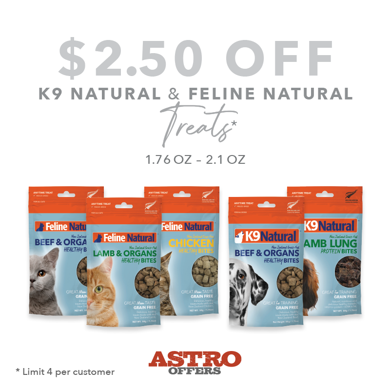 Astro | K9 & Feline Natural | $2.50 OFF Treats