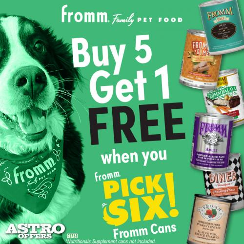 Astro | Fromm | Buy 5, Get 1 FREE on Fromm Dog Food Cans