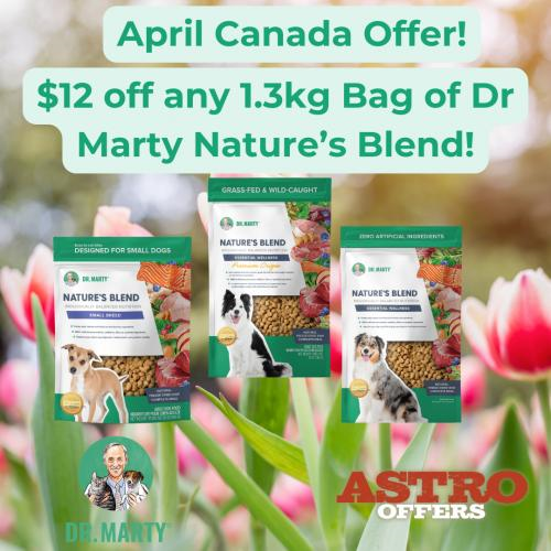 Astro | Dr. Marty's Canada | $12.00 OFF 1.3kg Nature's Blend!