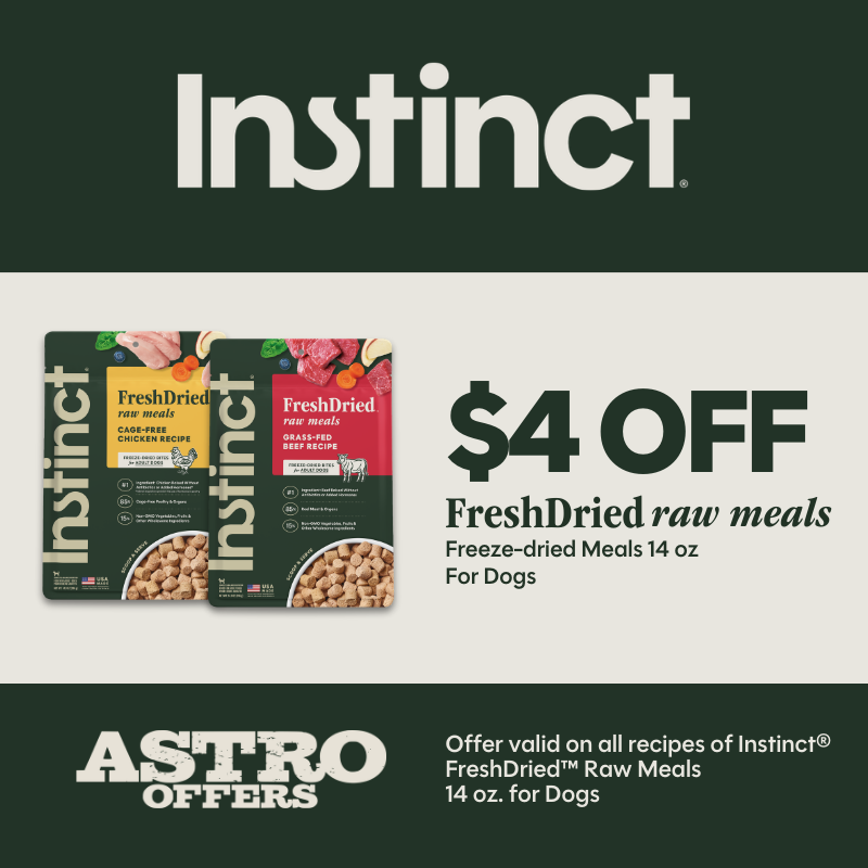 Astro | Instinct | $4.00 OFF 14oz Freeze-Dried Raw Meals for Dogs