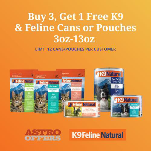 Astro | K9 & Feline Natural | Buy 3, Get 1 FREE on Cans & Pouches