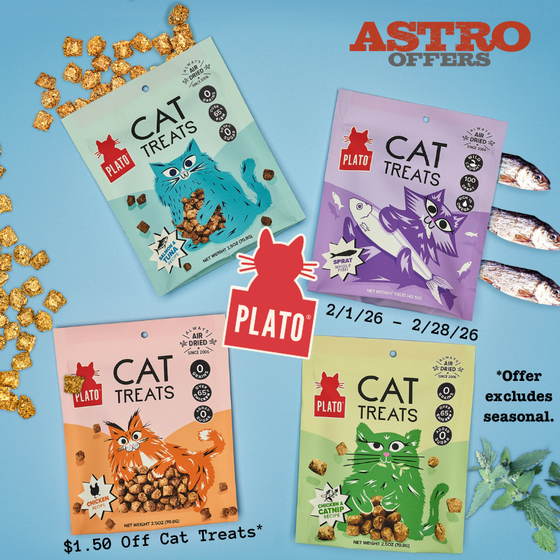 Astro | Plato | $1.50 OFF Select Cat Treats 