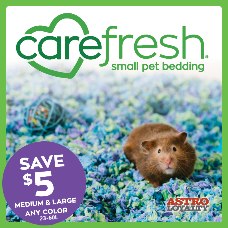 Astro | Carefresh | $5.00 OFF Medium and Large Bags of Bedding 