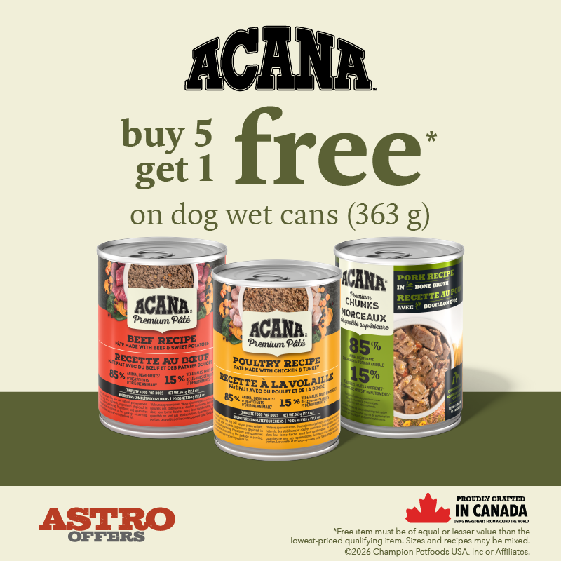 Astro | ACANA Canada | Buy 5, Get 1 FREE on Wet Dog Food