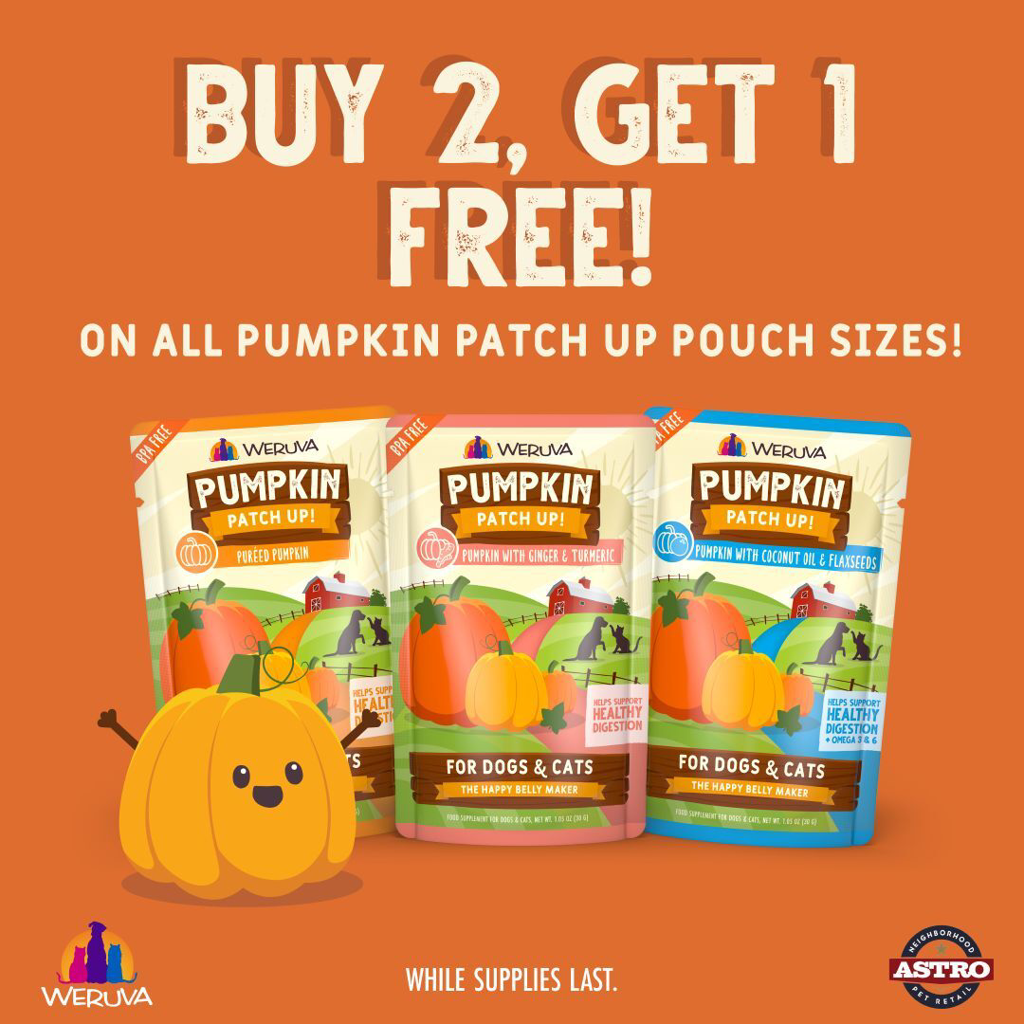 Astro | Weruva (Private Offer) | Buy 2, Get 1 FREE on Pumpkin Patch Up! Pouches 