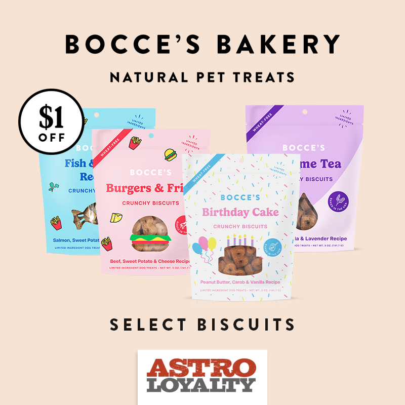 Astro | Bocce's Bakery | $1.00 OFF Select Crunchy Biscuits