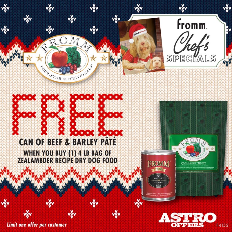 Astro | Fromm | FREE Beef & Barley Pate with Qualifying Four-Star Dry Purchase