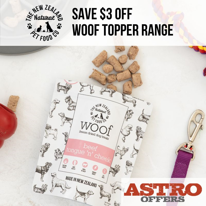 Astro | NZ Natural Pet Food | $3.00 OFF Woof Toppers