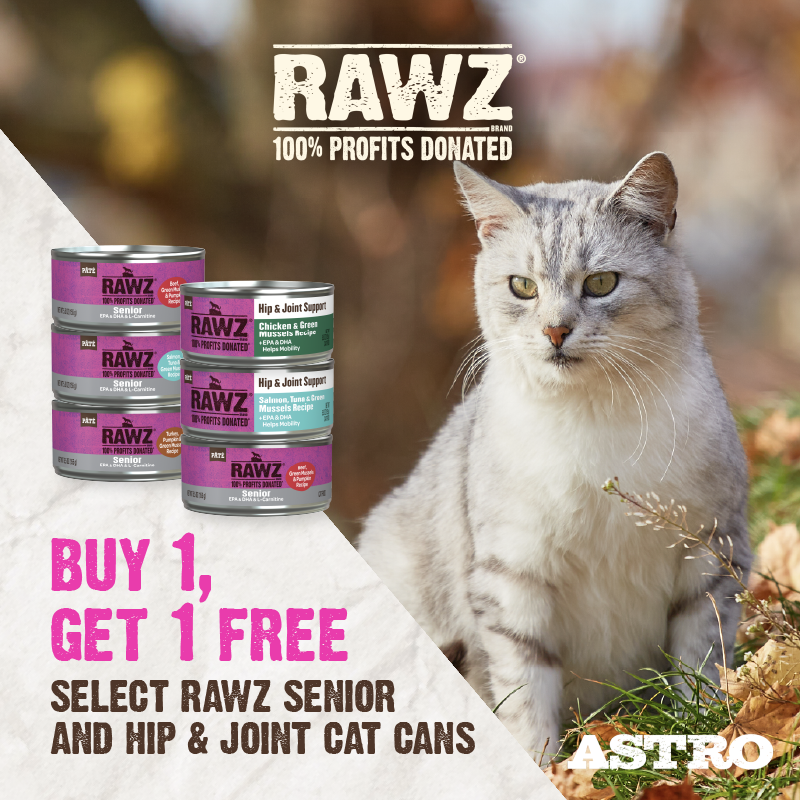 Astro | RAWZ | Buy 1, Get 1 FREE on Senior and Hip & Joint Cat Cans