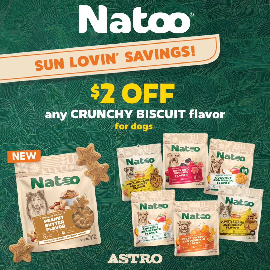 Astro | Natoo | $2.00 OFF Crunchy Biscuits for Dogs
