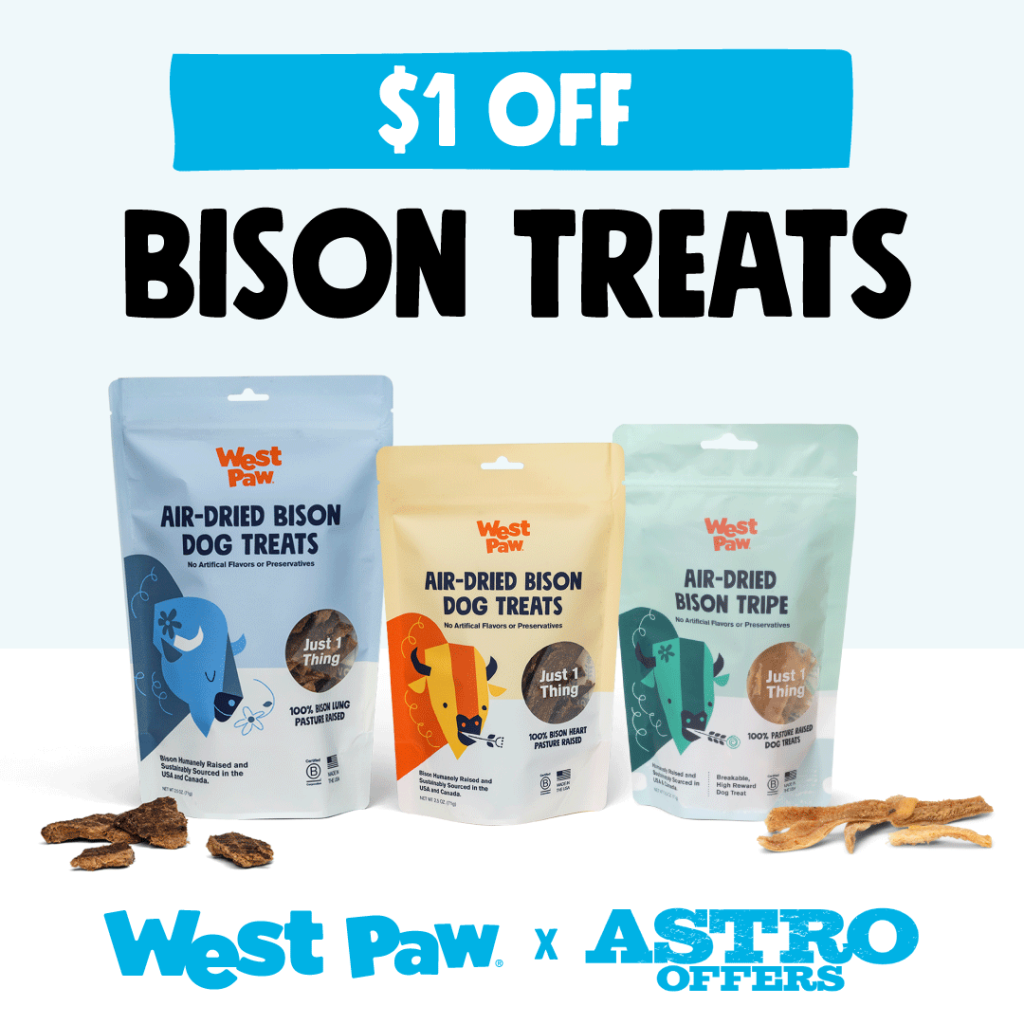Astro | West Paw | $1.00 OFF Bison Dog Treats