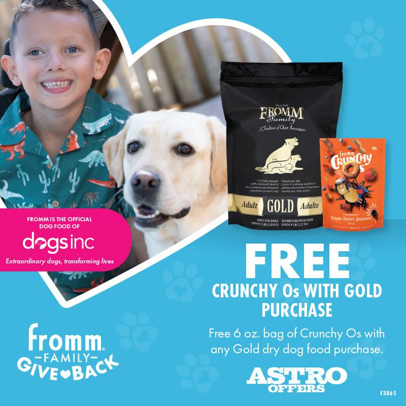 Astro | Fromm | FREE 6oz Crunchy Os with Gold Dog Dry Food Purchase