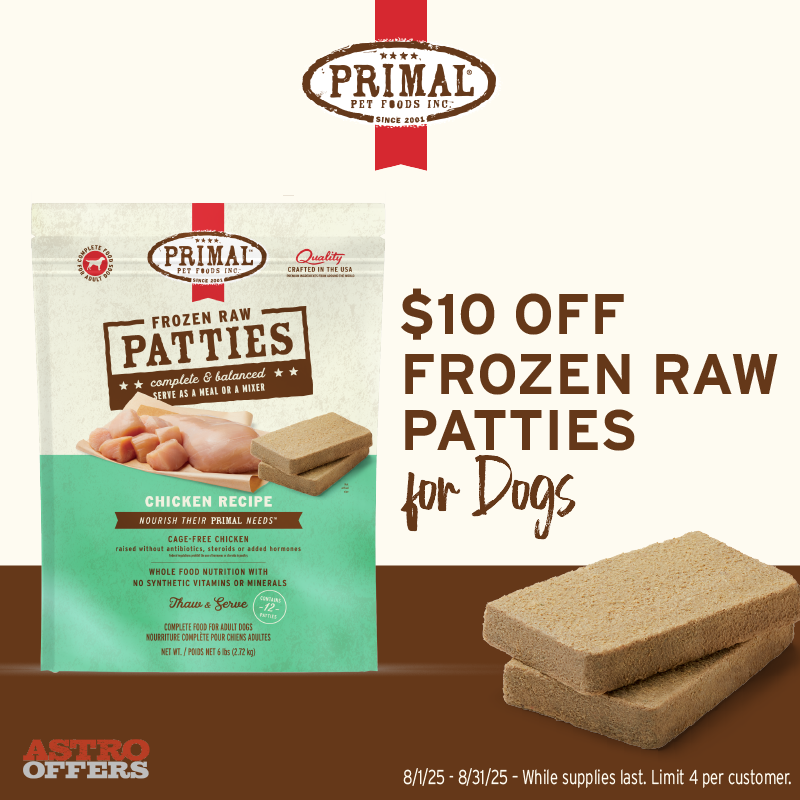 Astro | Primal Pet Foods (Private Program) | $10.00 OFF Frozen Raw Patties