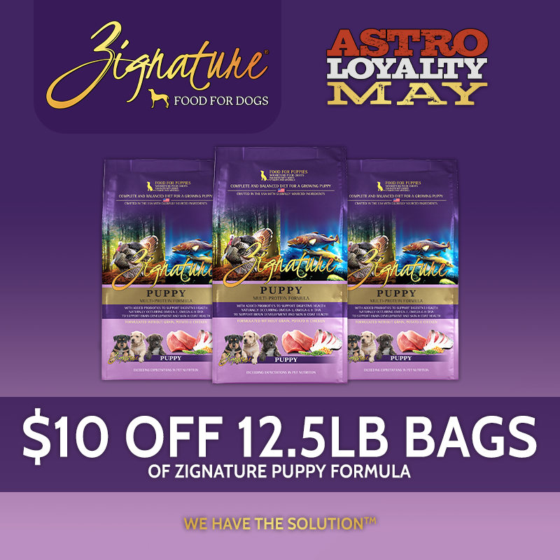 Astro | Zignature | Dollars OFF Puppy Formula Dry Dog Food