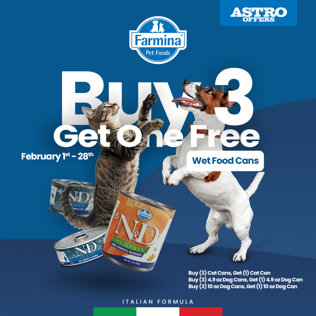 Astro | Farmina | Buy (3) 10oz N&D Dog Cans, Get (1) FREE!