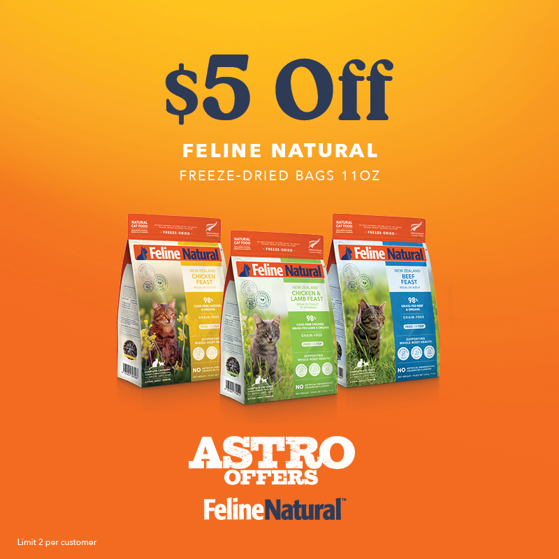 Astro | Feline Natural | $5.00 OFF 11oz (320g) Freeze Dried Bags 