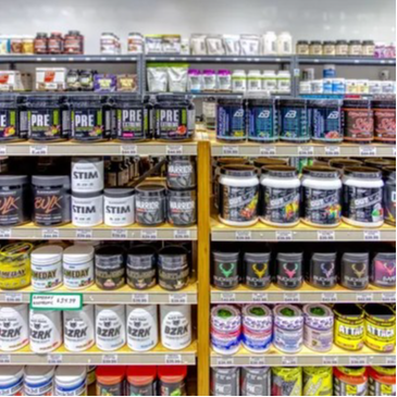 Variety of pre-workout supplements