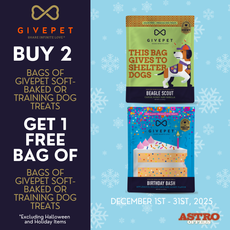 Astro | Give Pet | Buy 2, Get 1 FREE on Soft Baked and Training Treats