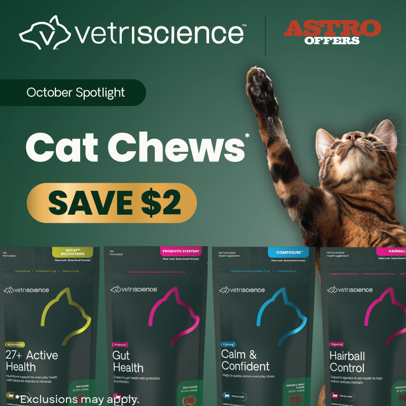 Astro | VetriScience | $2.00 OFF Select Chews for Cats