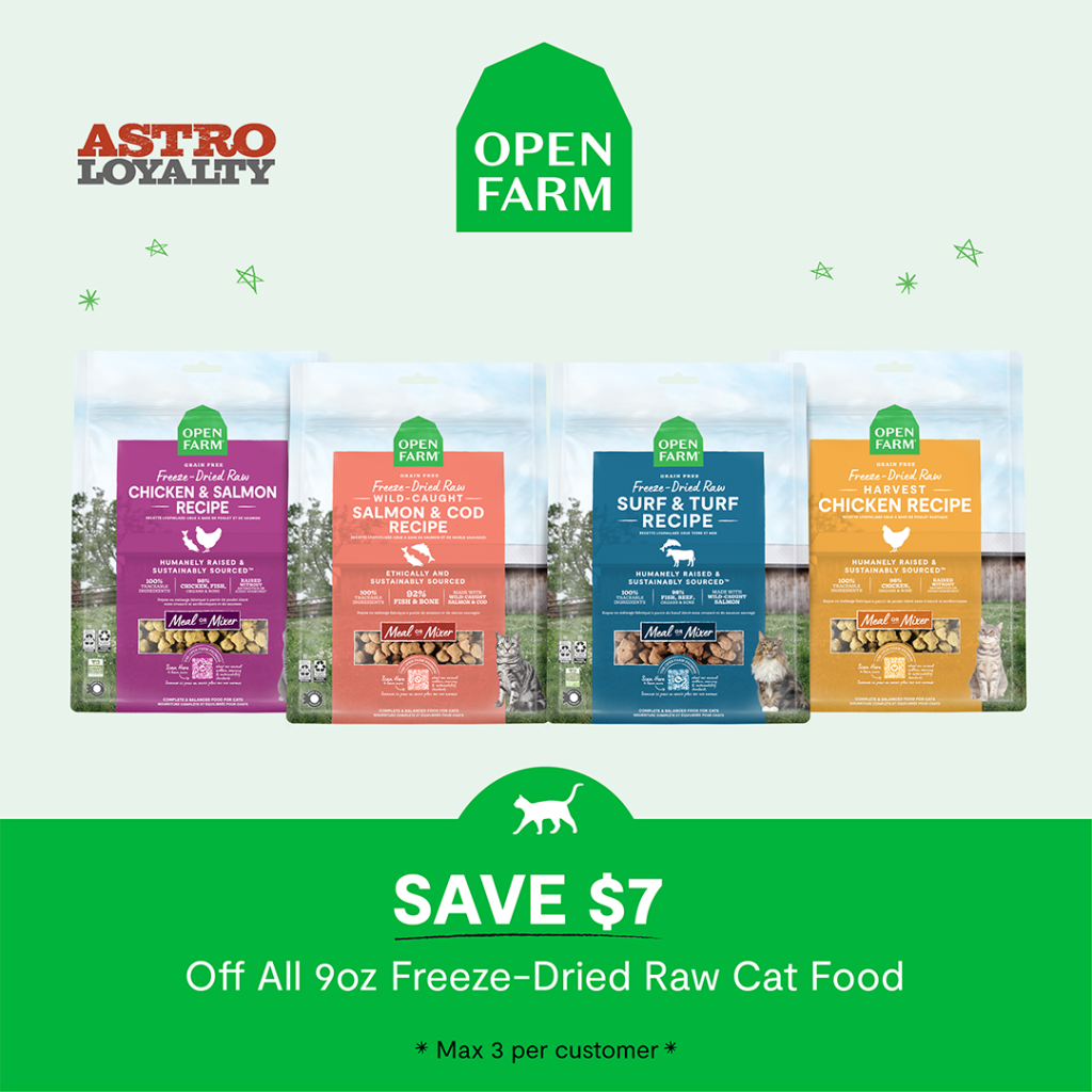 Astro | Open Farm | $7.00 OFF 9oz Freeze-Dried Raw Cat Food