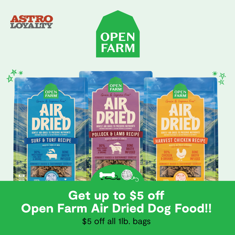 Astro | Open Farm | $5.00 OFF 1lb Air Dried Dog Food