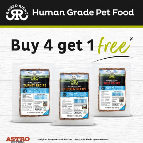 Astro | Raised Right | Buy 4, Get 1 FREE on 16oz Puppy Recipes