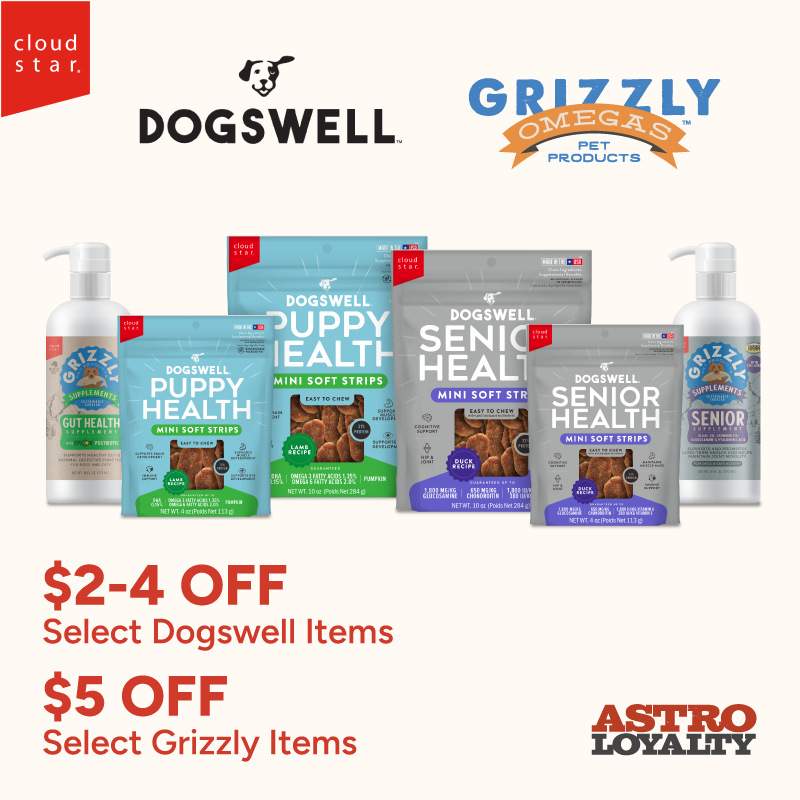 Astro | Dogswell and Grizzly | Dollars OFF Select Products