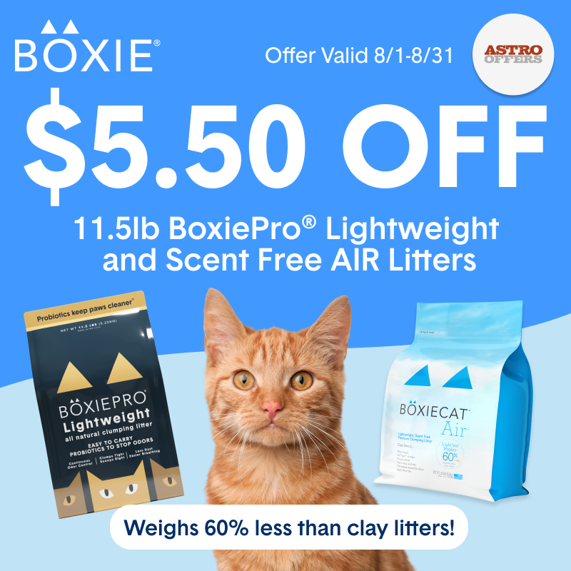 Astro | Boxiecat US | $5.50 OFF Select 11.5lb Lightweight Litters