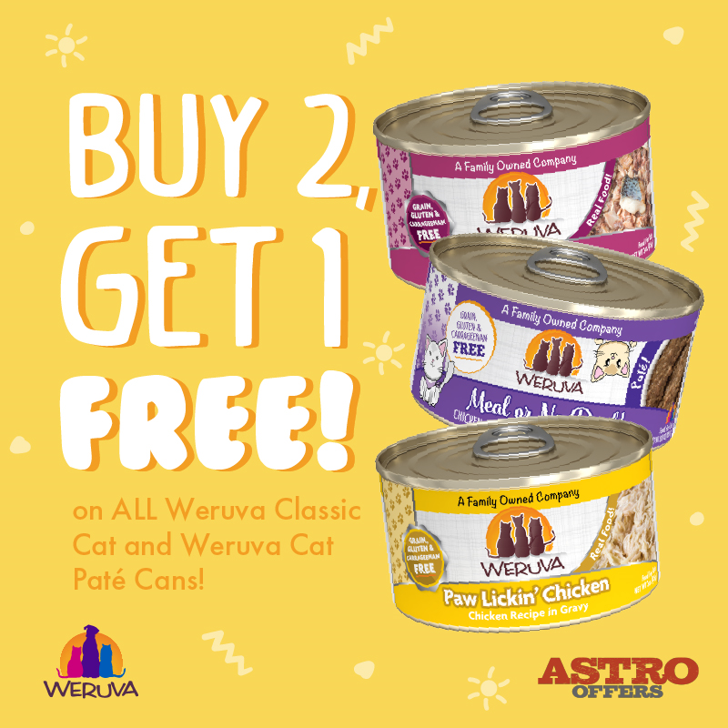 Astro | Weruva (Private Offer) | Buy 2, Get 1 FREE on Weruva Classic Cat and Cat Pate Cans 